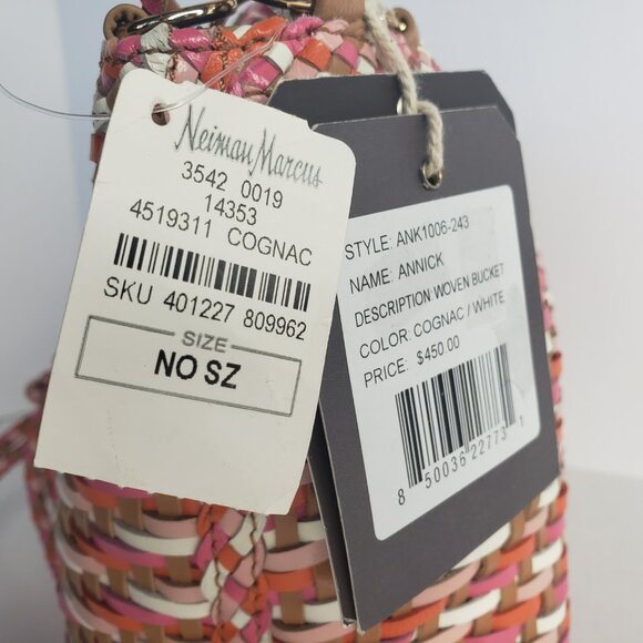 RAFE ANNICK Small Bucket Crossbody - Cognac / White / Orange / Pink - Picture 8 of 8